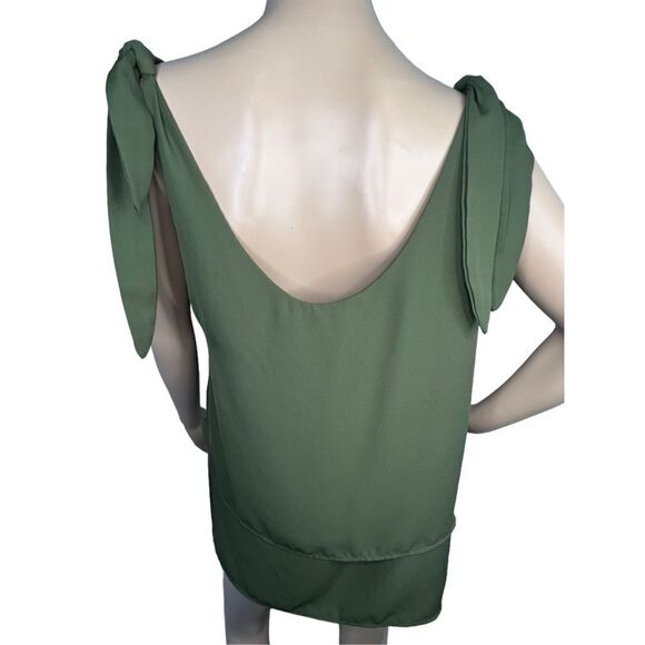 4SI3NNA Army Green Professional Flowy Tank Top With Tie Straps - Picture 3 of 4